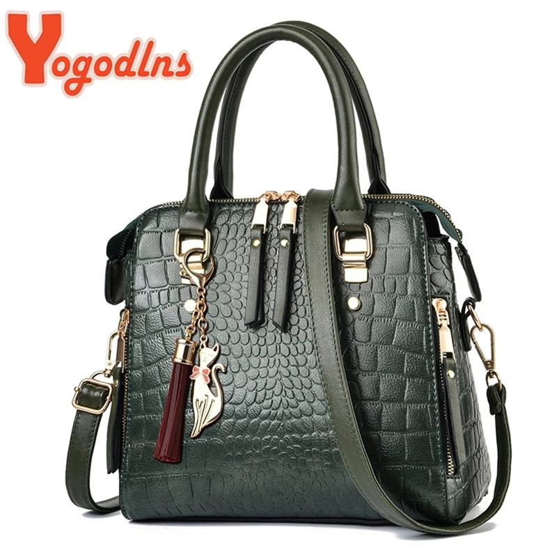Mala Feminina Padrão Crocodilo com Tassel | Inverno | TUDOAKI SHOP