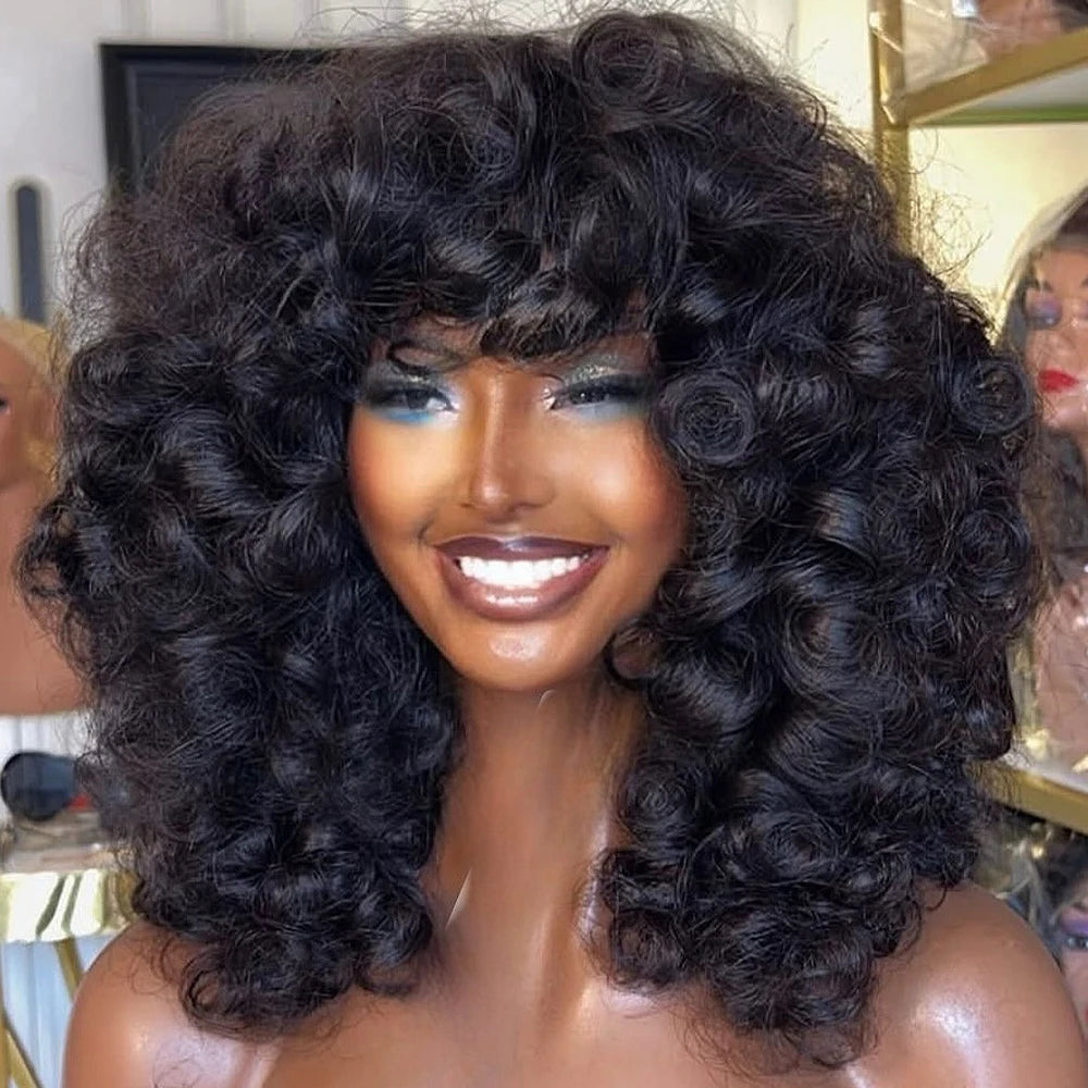 Peruca de Renda Frontal HD 13×6 Afro Bouclé 450 Densidade Peruca Sem Cola Cabelo Humano 16-36 Polegadas Peruca de Renda HD 360 Transparente Cabelo Humano