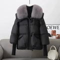 Casaco Parka Feminino com Gola de Pelo Grande | Acolchoado Quente de Inverno 2025