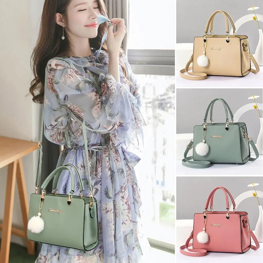 Mala Crossbody Feminina com Pendant | Grande Capacidade em Couro PU | TUDOAKI SHOP