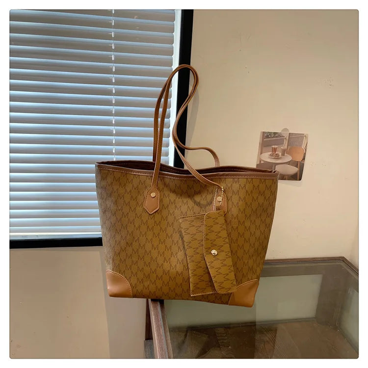 Mala de Ombro Retro Feminina com Letras | Grande Capacidade Commuter | TUDOAKI SHOP