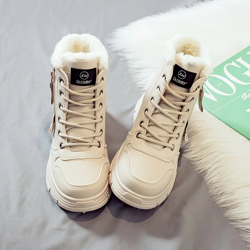 Botins Femininos de Inverno com Forro Grosso e Sola Espessa — Quentes e Versáteis