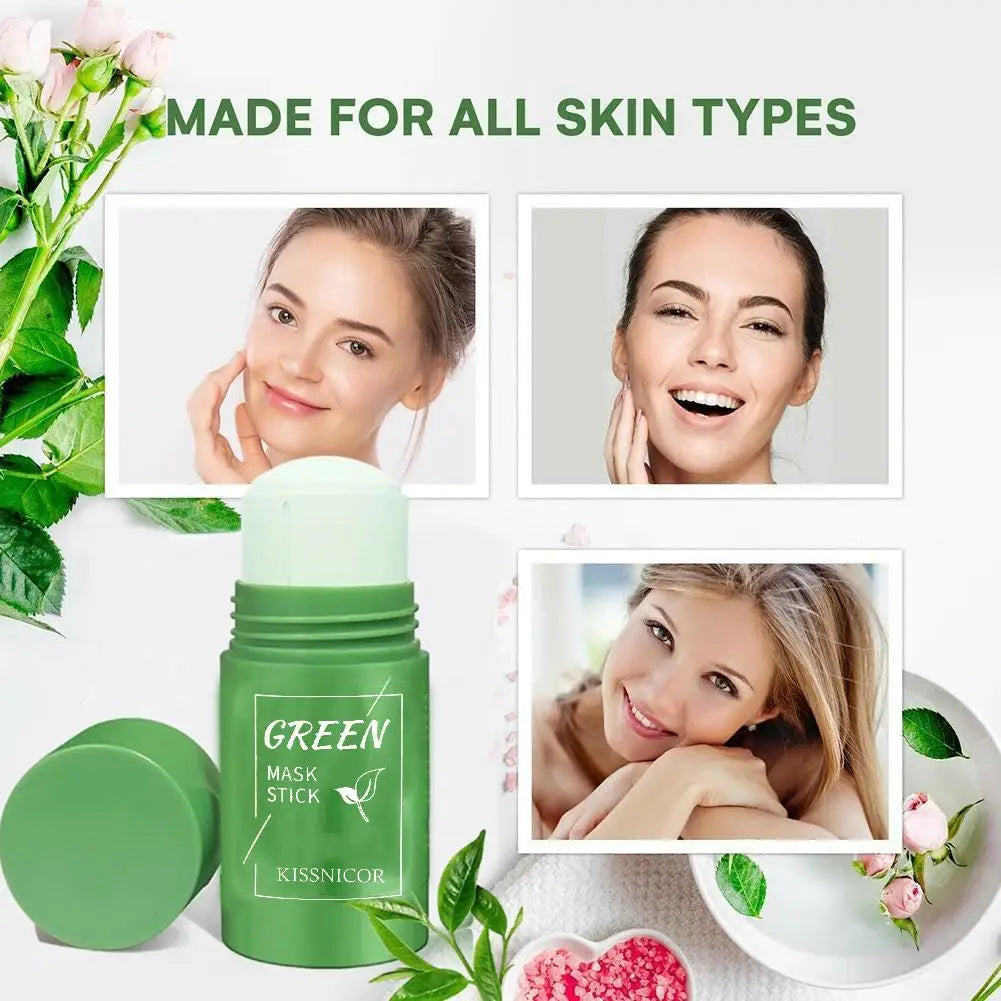 Máscara Facial de Chá Verde em Stick — Limpeza Profunda e Poros