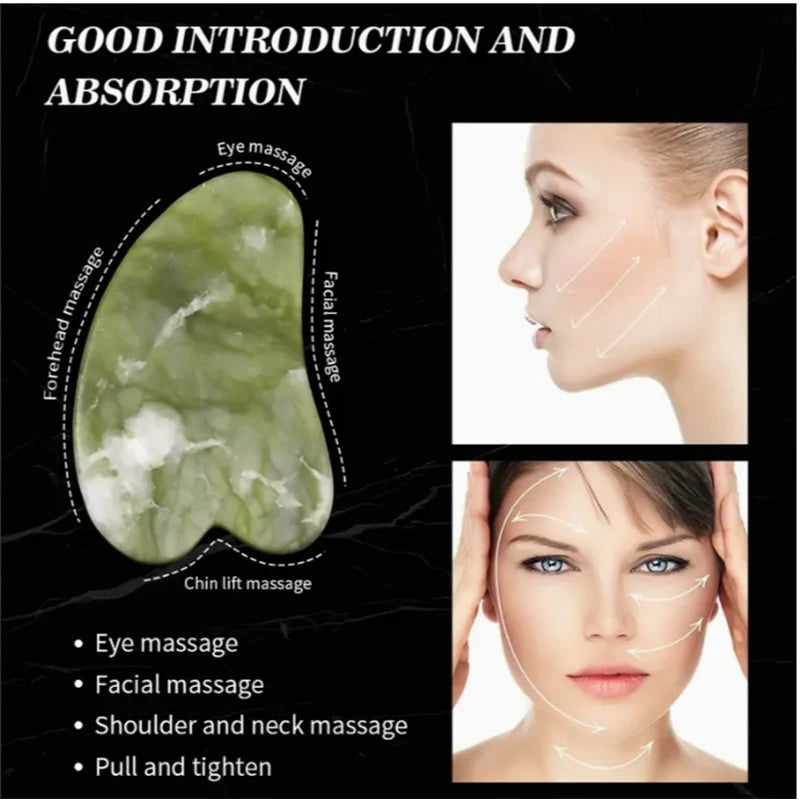 Rolo Massajador de Jade Natural — Gua Sha e Cuidado Facial