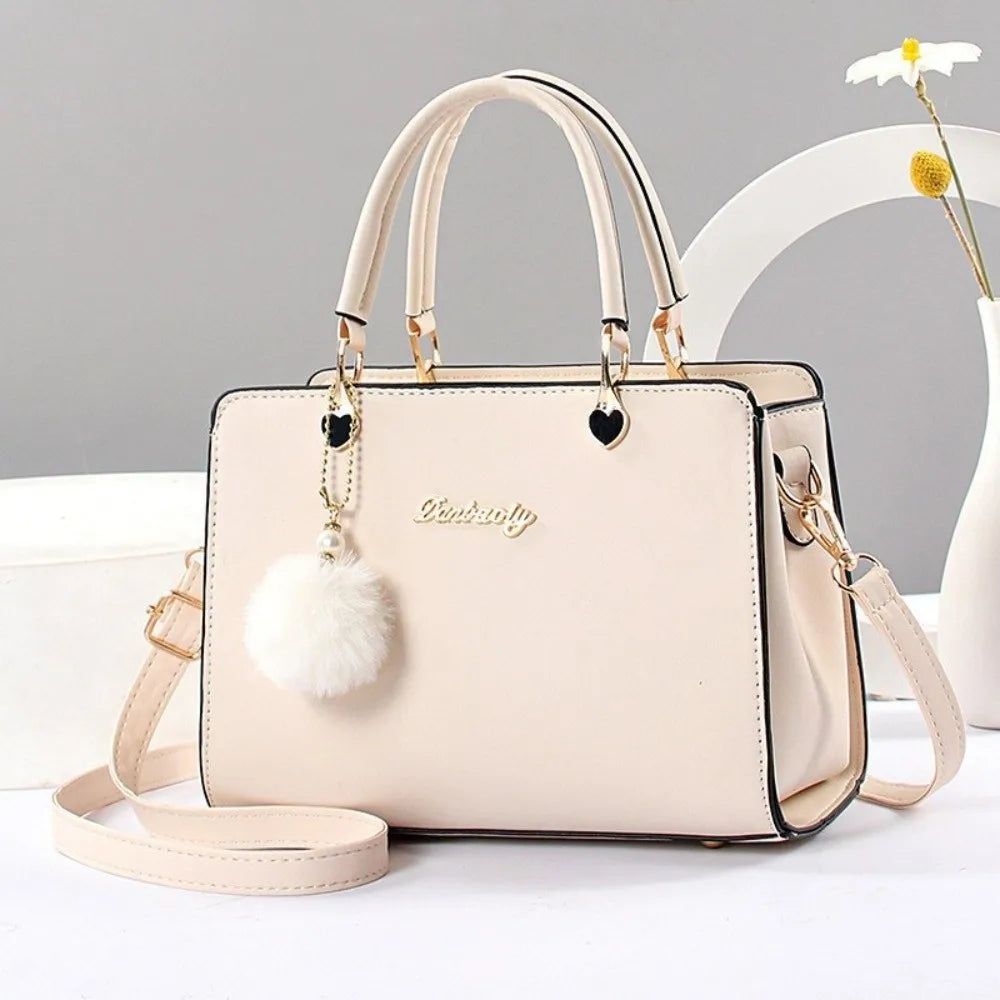 Mala Crossbody Feminina com Pendant | Grande Capacidade em Couro PU | TUDOAKI SHOP