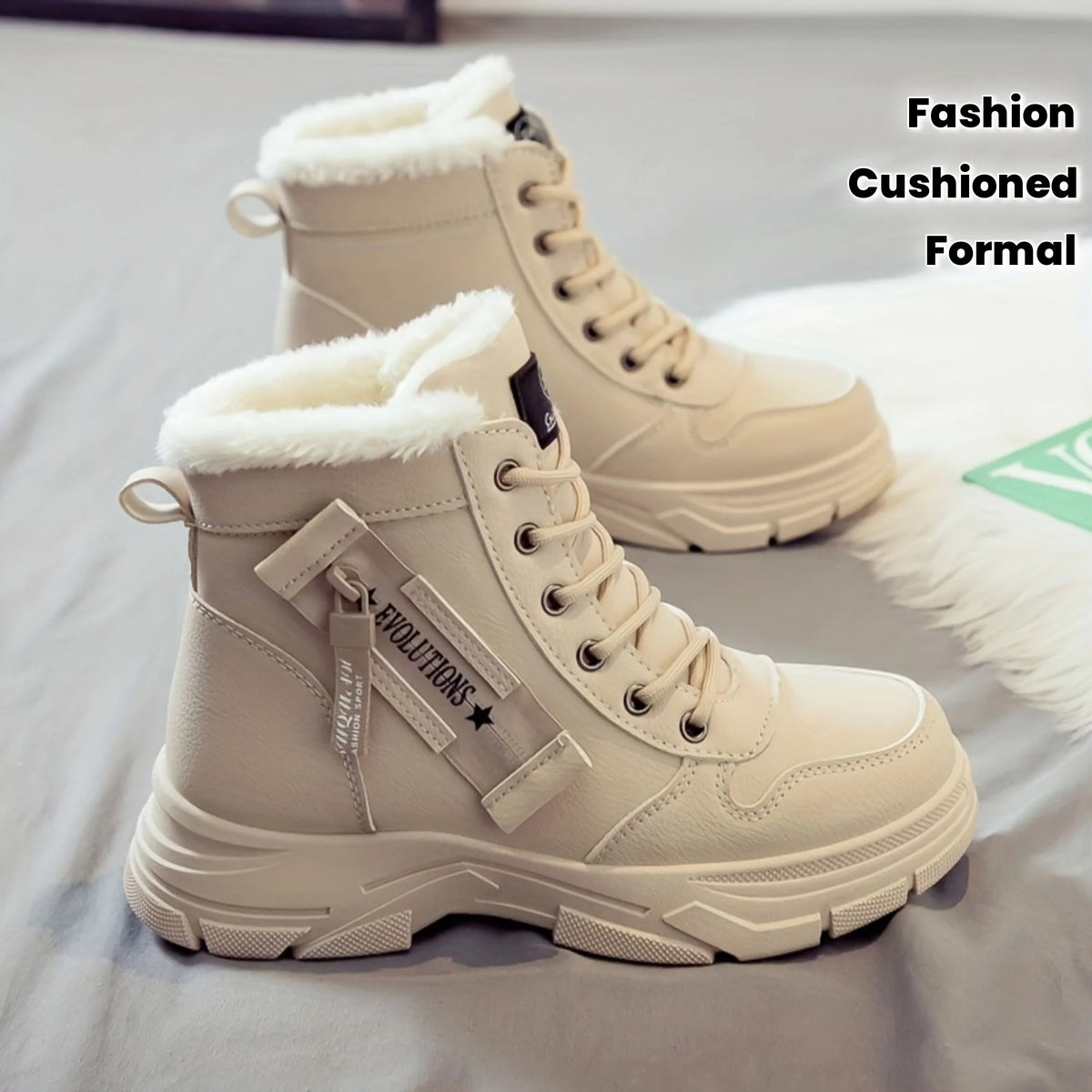Botins Femininos de Inverno com Forro Grosso e Sola Espessa — Quentes e Versáteis