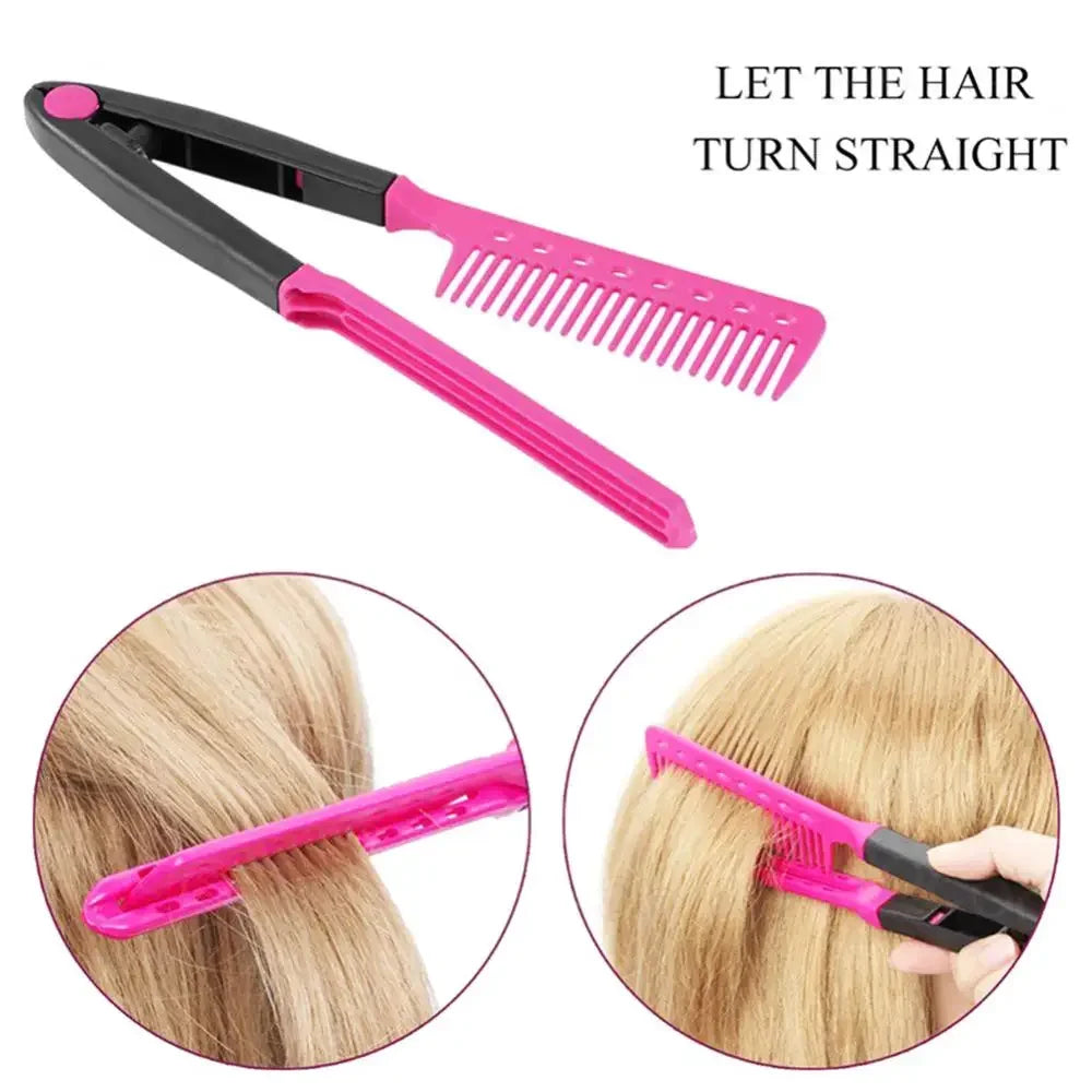 Escova Modeladora Dobrável Tipo V — Ferramenta de Styling DIY
