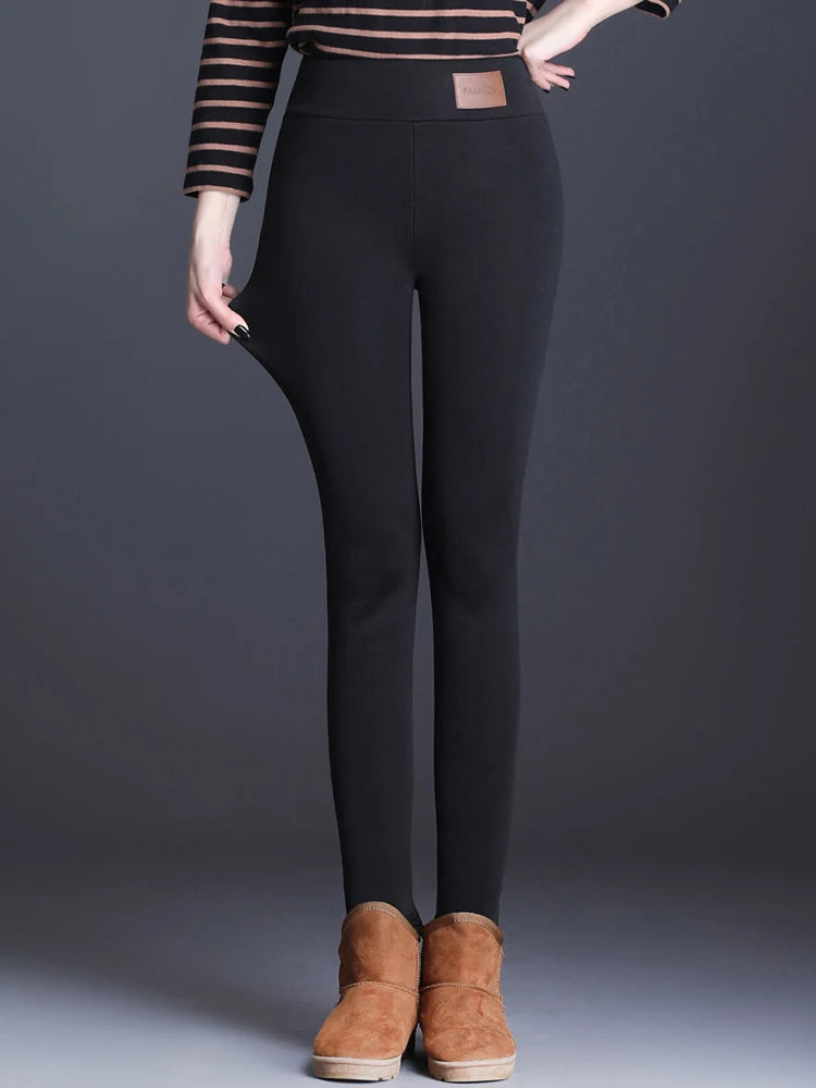 Leggings Térmicas Femininas de Cintura Alta | Veludo de Cordeiro Sem Costura | Inverno