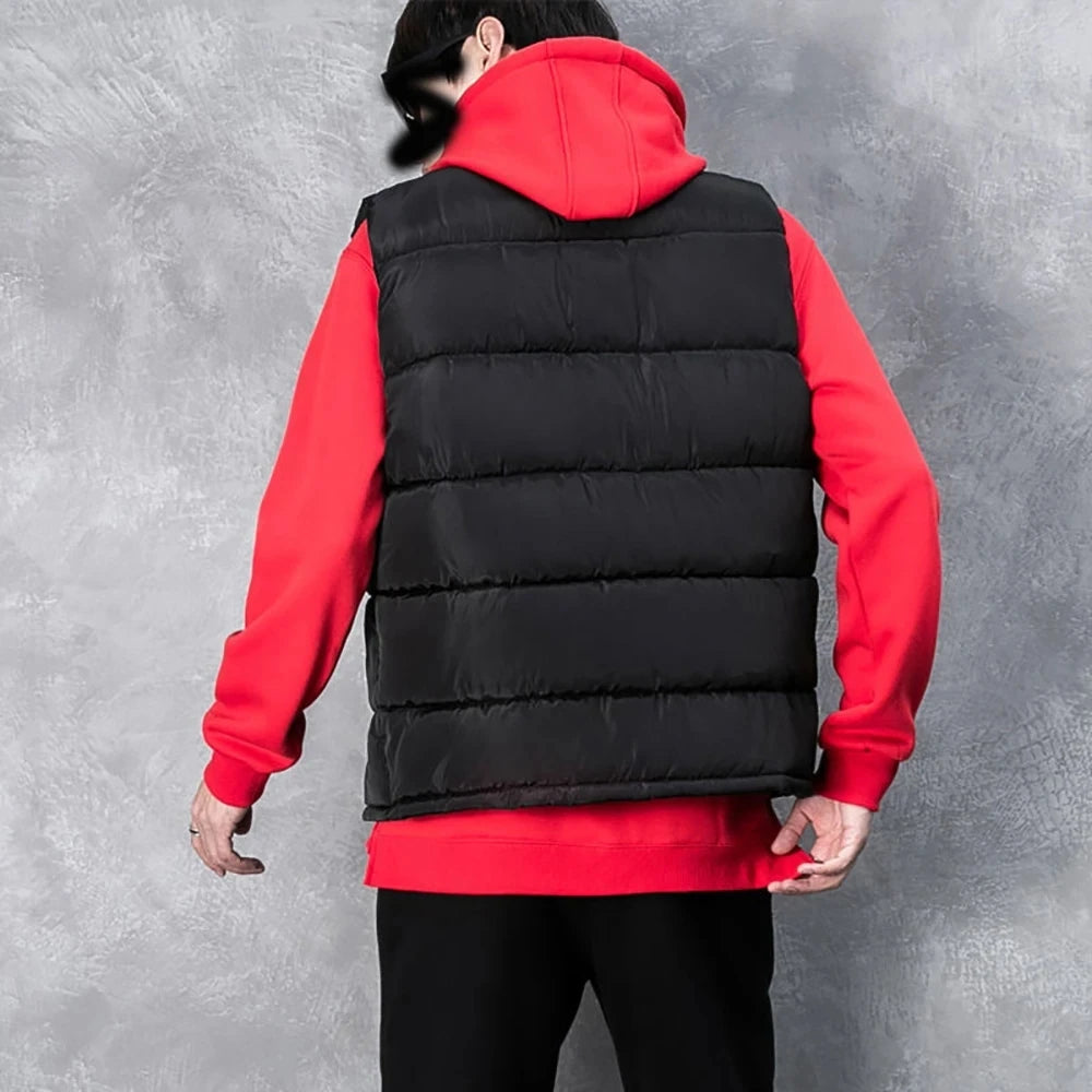 Colete Masculino Impermeável com Fecho | Gola Alta Casual Inverno | TUDOAKI SHOP