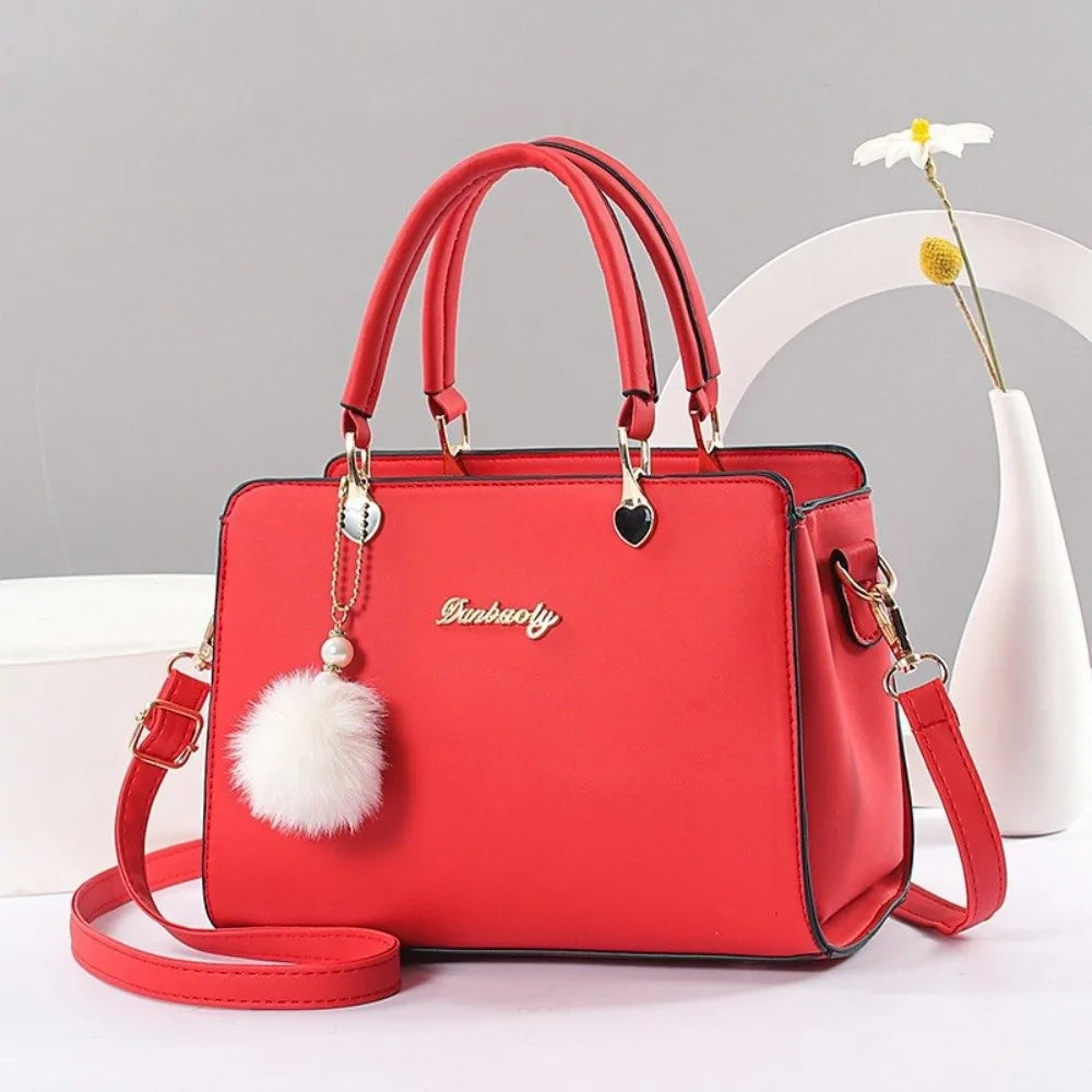 Mala Crossbody Feminina com Pendant | Grande Capacidade em Couro PU | TUDOAKI SHOP
