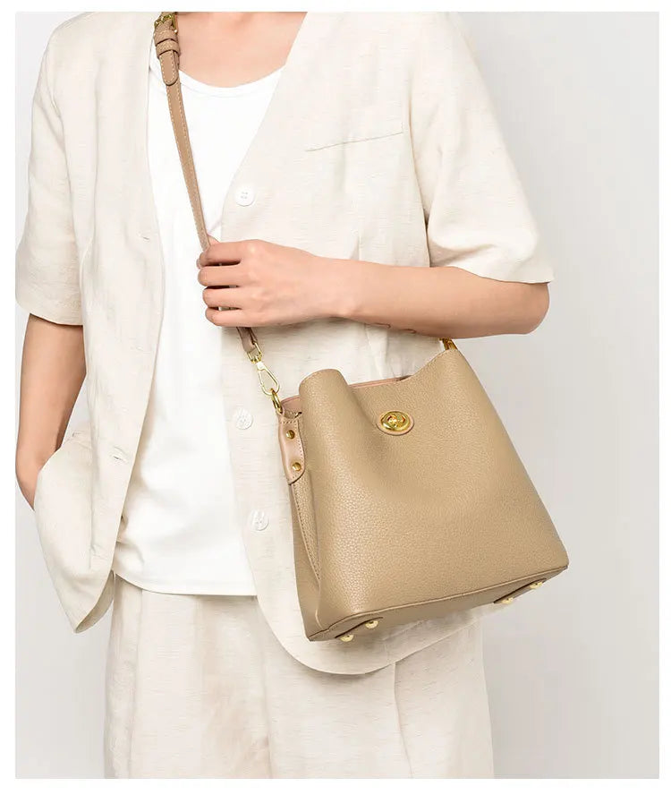 Mala Balde Feminina Elegante em PU | Grande Capacidade | TUDOAKI SHOP