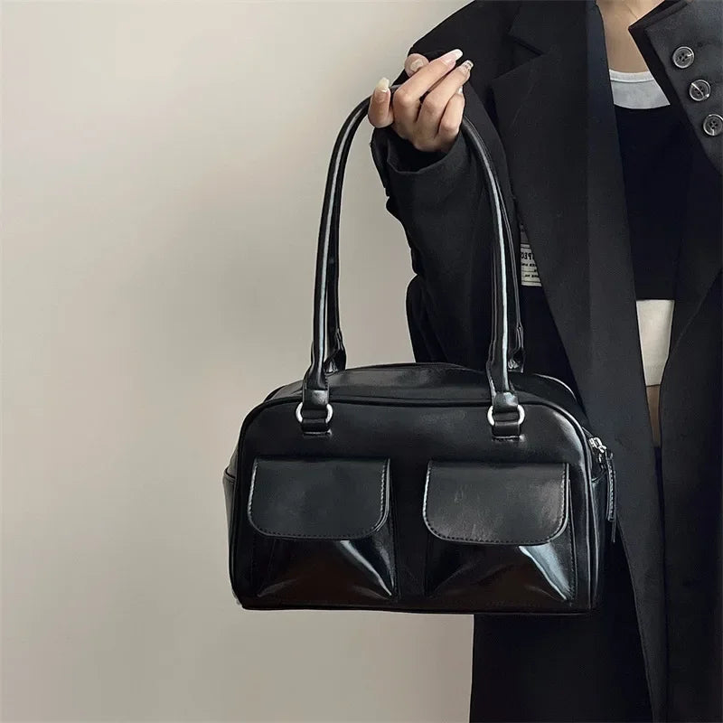 Mala de Ombro Vintage Feminina | Commuter Underarm Borgonha | TUDOAKI SHOP