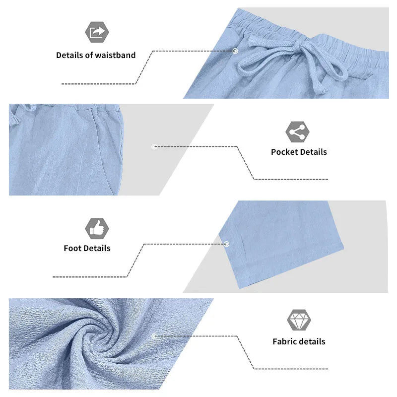 Conjunto Masculino Linho sem Mangas - Camisa e Calcas Casuais