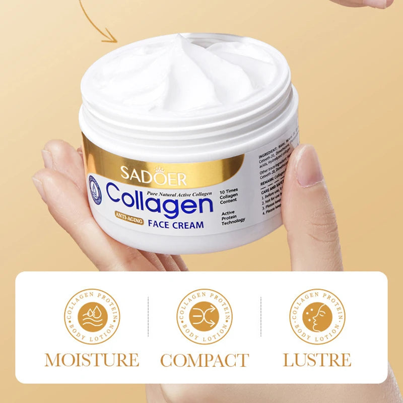 Creme Facial SADOER Colágénio Firmador — Hidratação Intensa