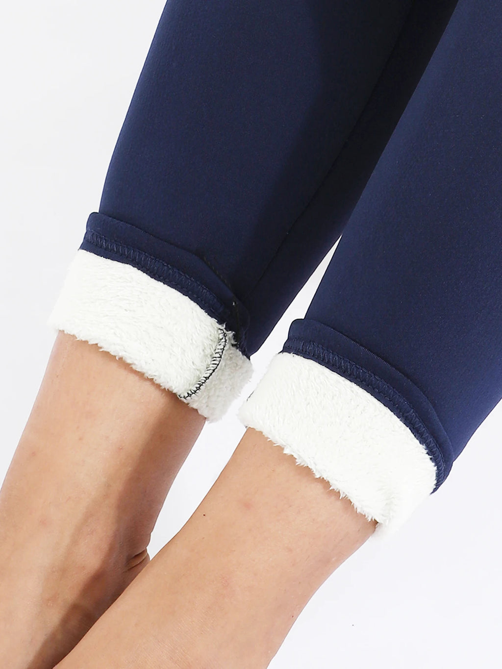 Leggings Térmicas Grossas de Cintura Alta | Cor Sólida | Exterior e Uso Casual