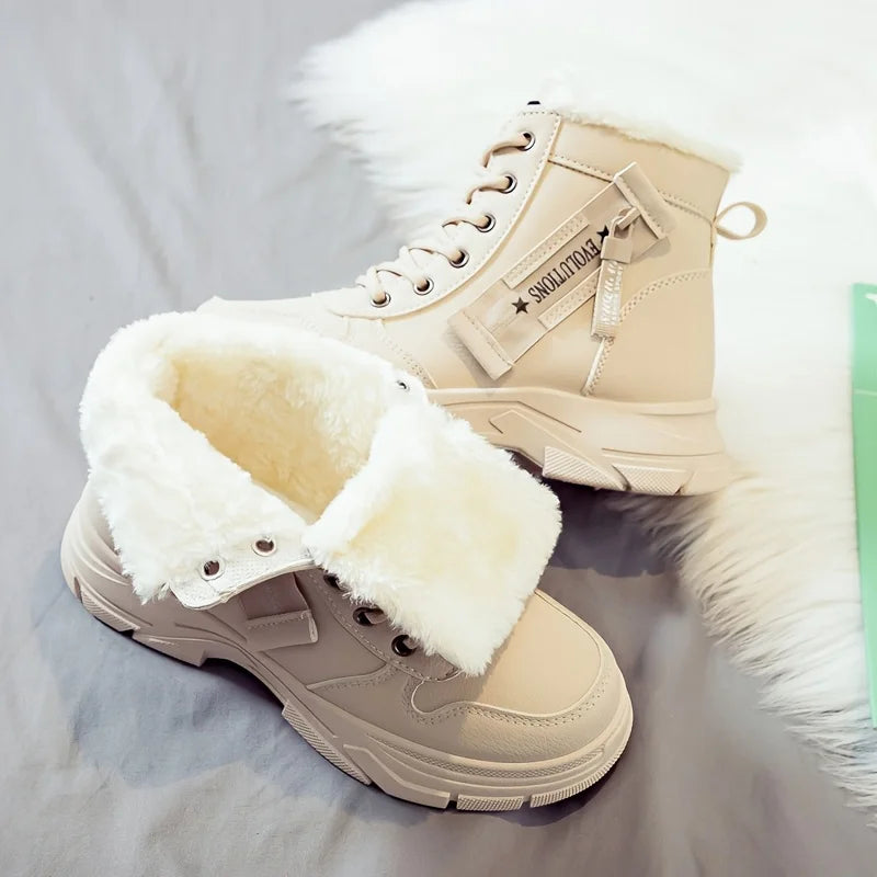 Botins Femininos de Inverno com Forro Grosso e Sola Espessa — Quentes e Versáteis