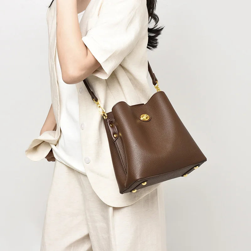 Mala Balde Feminina Elegante em PU | Grande Capacidade | TUDOAKI SHOP
