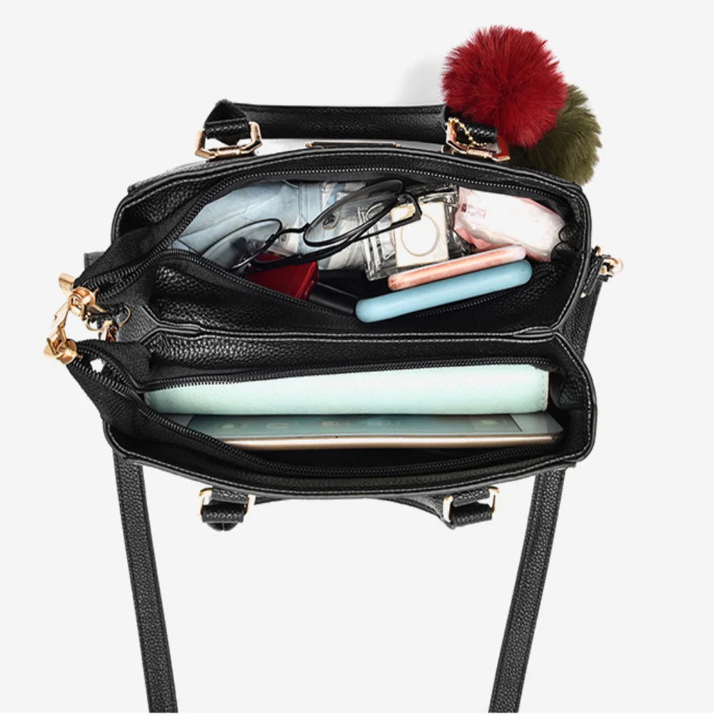 Mala de Ombro Feminina em Couro PU | Grande Capacidade | TUDOAKI SHOP