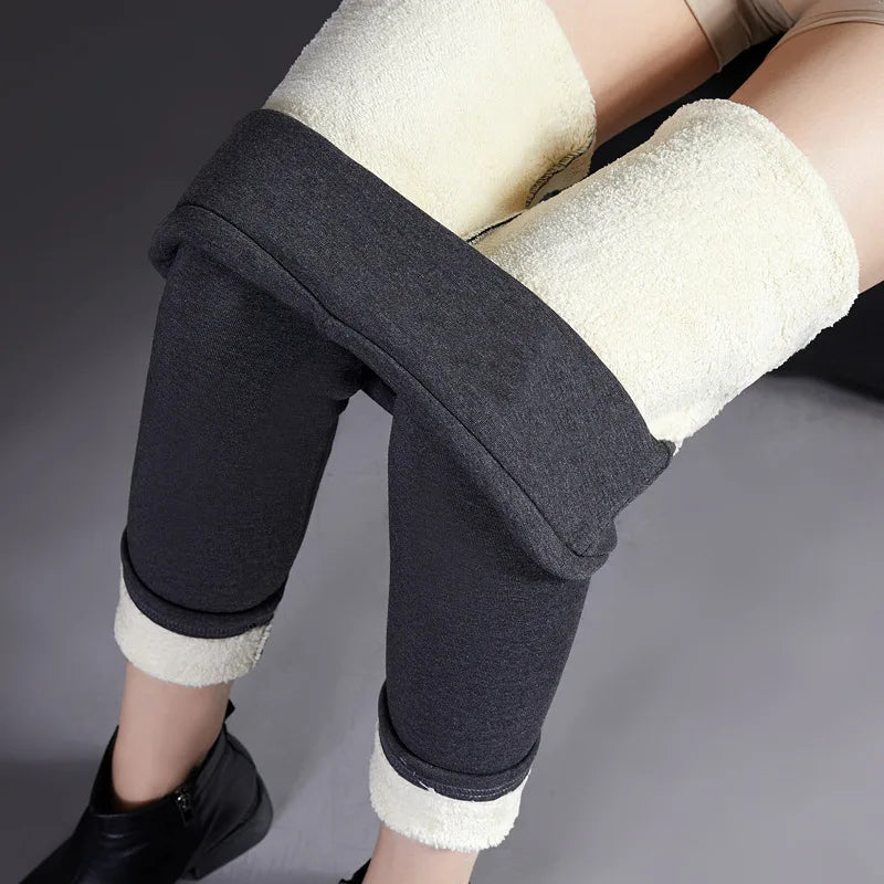 Leggings Térmicas Femininas de Cintura Alta | Veludo de Cordeiro Sem Costura | Inverno