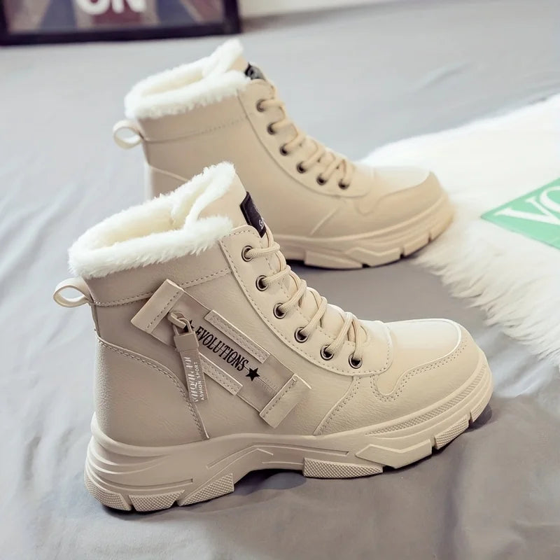 Botins Femininos de Inverno com Forro Grosso e Sola Espessa — Quentes e Versáteis