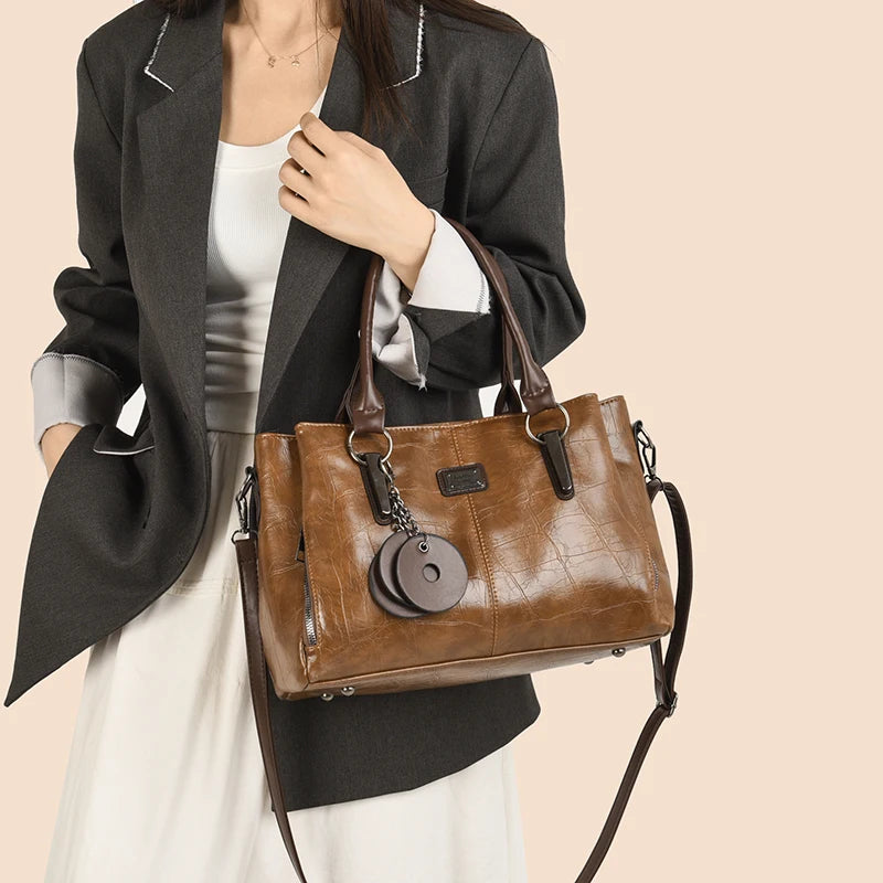Mala Feminina em Couro PU | Ombro e Tiraçolo | Alta Qualidade | TUDOAKI SHOP