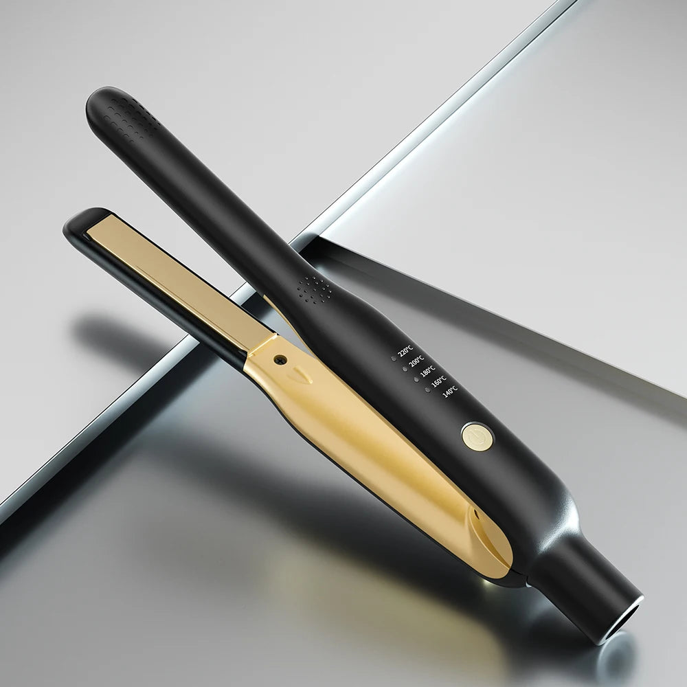 Alisador e Modelador de Cabelo 2 em 1 Mini — Cerâmica 140–220°C Portátil
