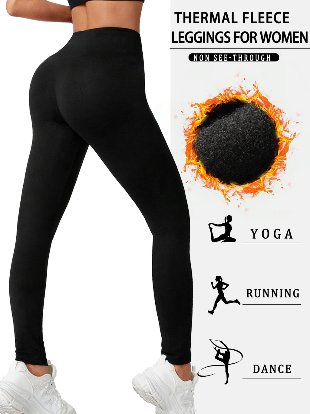 Leggings Térmicas Forradas a Velo Super Suaves | Yoga e Atividades de Inverno