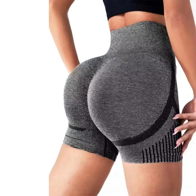 Calções de Yoga Femininos de Cintura Alta | Shorts de Treino & Corrida com Efeito Lifting