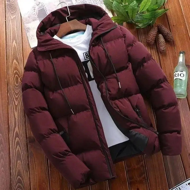 Casaco Masculino Acolchoado Grosso de Inverno | Jaqueta Trendy de Algodão Quente