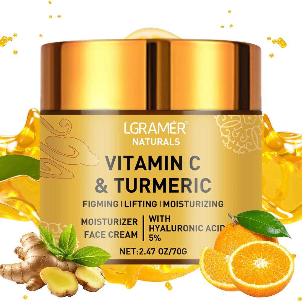 Creme Facial Vitamina C e Retinol com Cúrcuma — Clareador e Firmeza