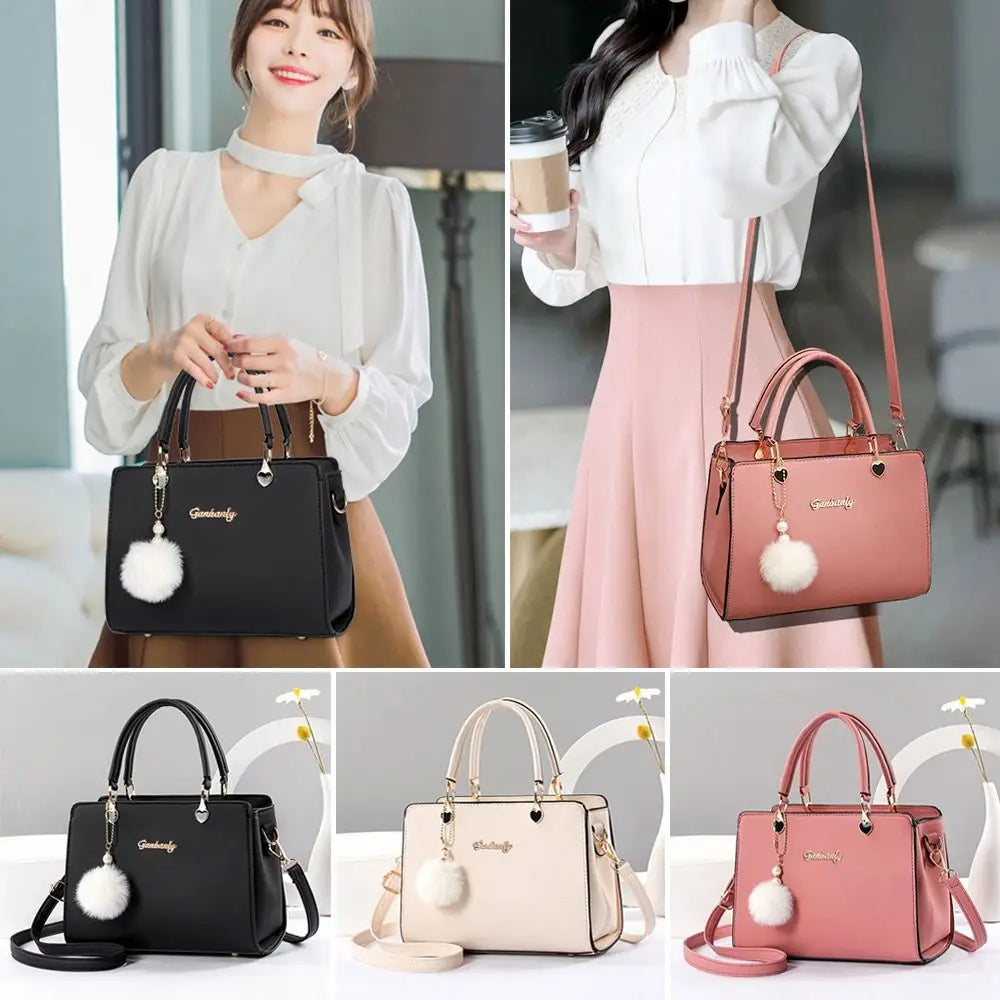 Mala Crossbody Feminina com Pendant | Grande Capacidade em Couro PU | TUDOAKI SHOP