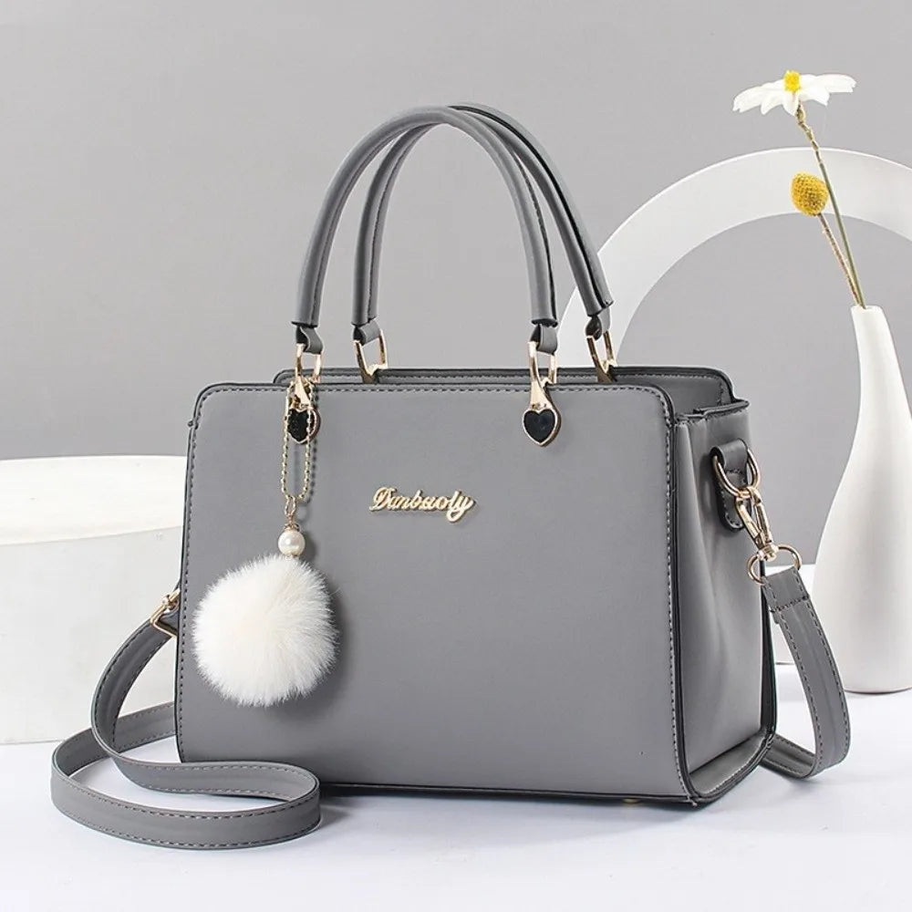 Mala Crossbody Feminina com Pendant | Grande Capacidade em Couro PU | TUDOAKI SHOP