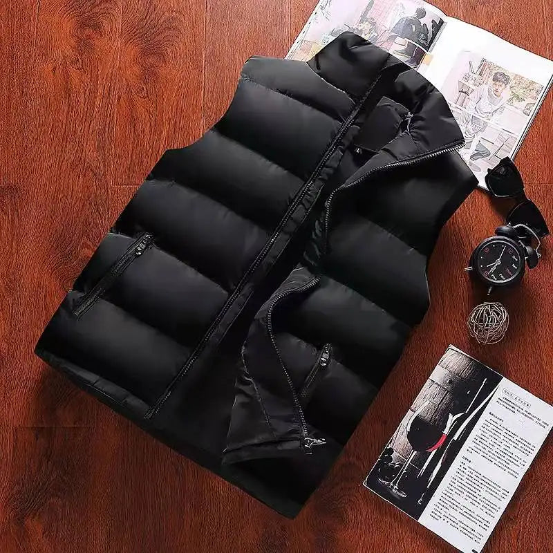 Colete Masculino Impermeável com Fecho | Gola Alta Casual Inverno | TUDOAKI SHOP
