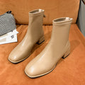 Botins Meias Femininos com Salto Quadrado e Plataforma — Estilo Retro Britânico
