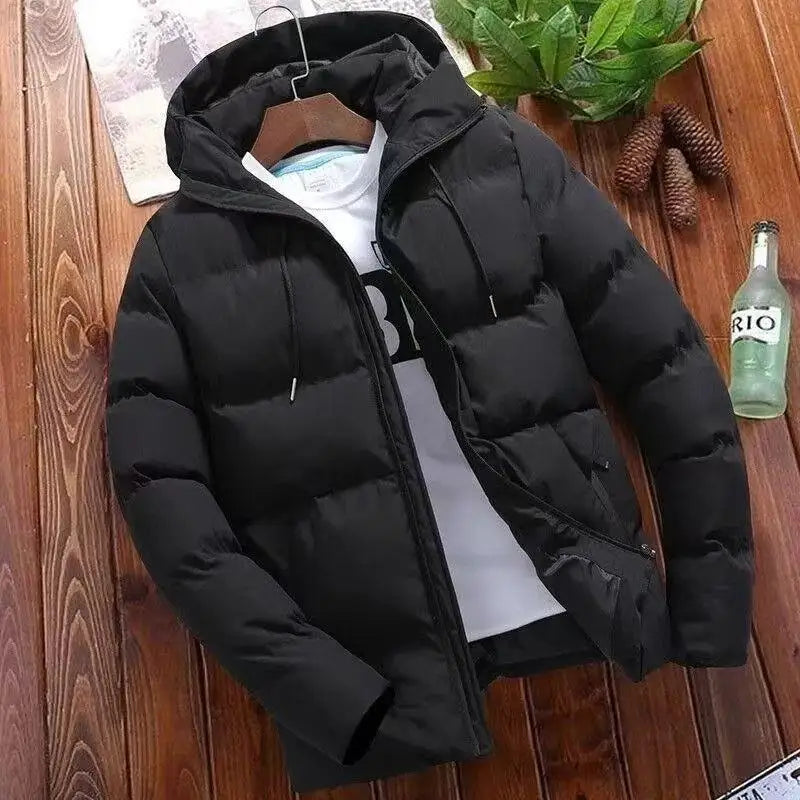 Casaco Masculino Acolchoado Grosso de Inverno | Jaqueta Trendy de Algodão Quente