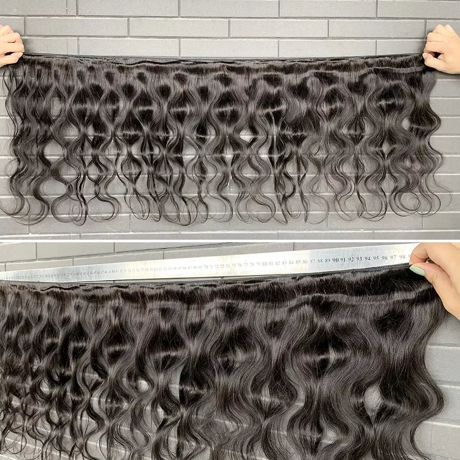 Madeixas de Cabelo Brasileiro Body Wave | 100% Cabelo Humano Virgem | 1/2/3/4 PCS | Preto Natural
