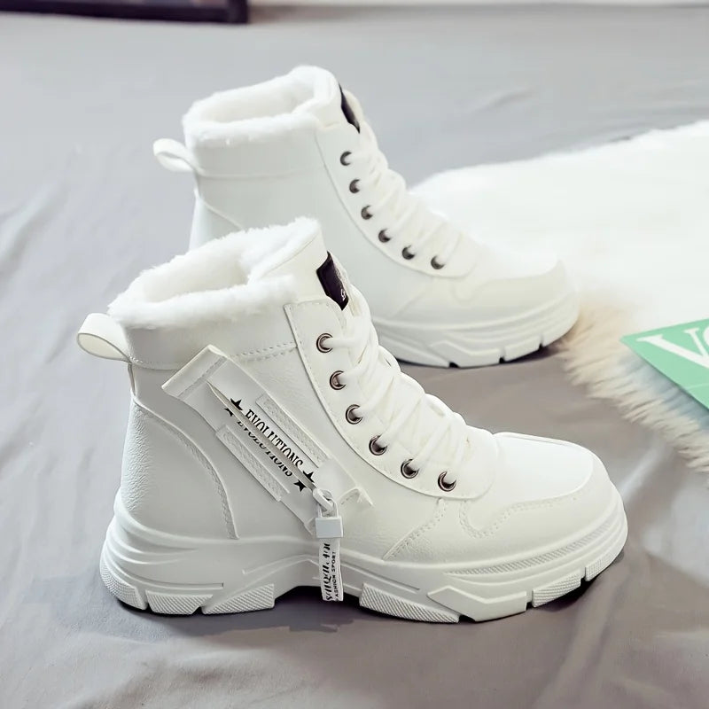 Botins Femininos de Inverno com Forro Grosso e Sola Espessa — Quentes e Versáteis