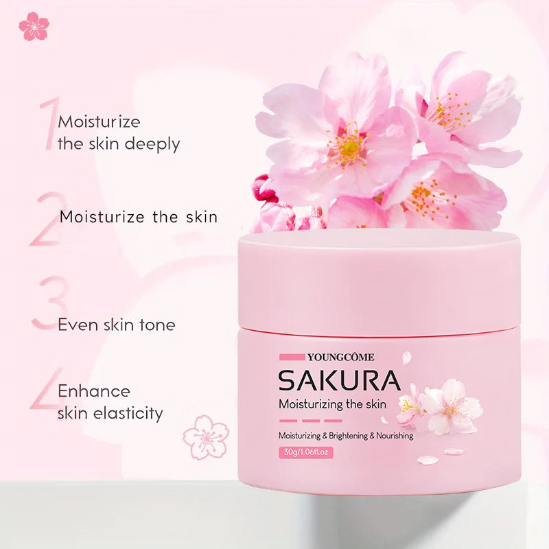 Creme Facial Sakura e Flor de Cerejeira — Lifting, Nutrição e Colágénio