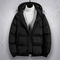 Casaco Masculino de Inverno com Capuz | Jaqueta Casual Desportiva Acolchoada