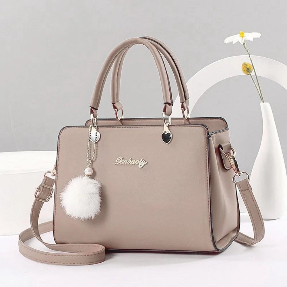 Mala Crossbody Feminina com Pendant | Grande Capacidade em Couro PU | TUDOAKI SHOP