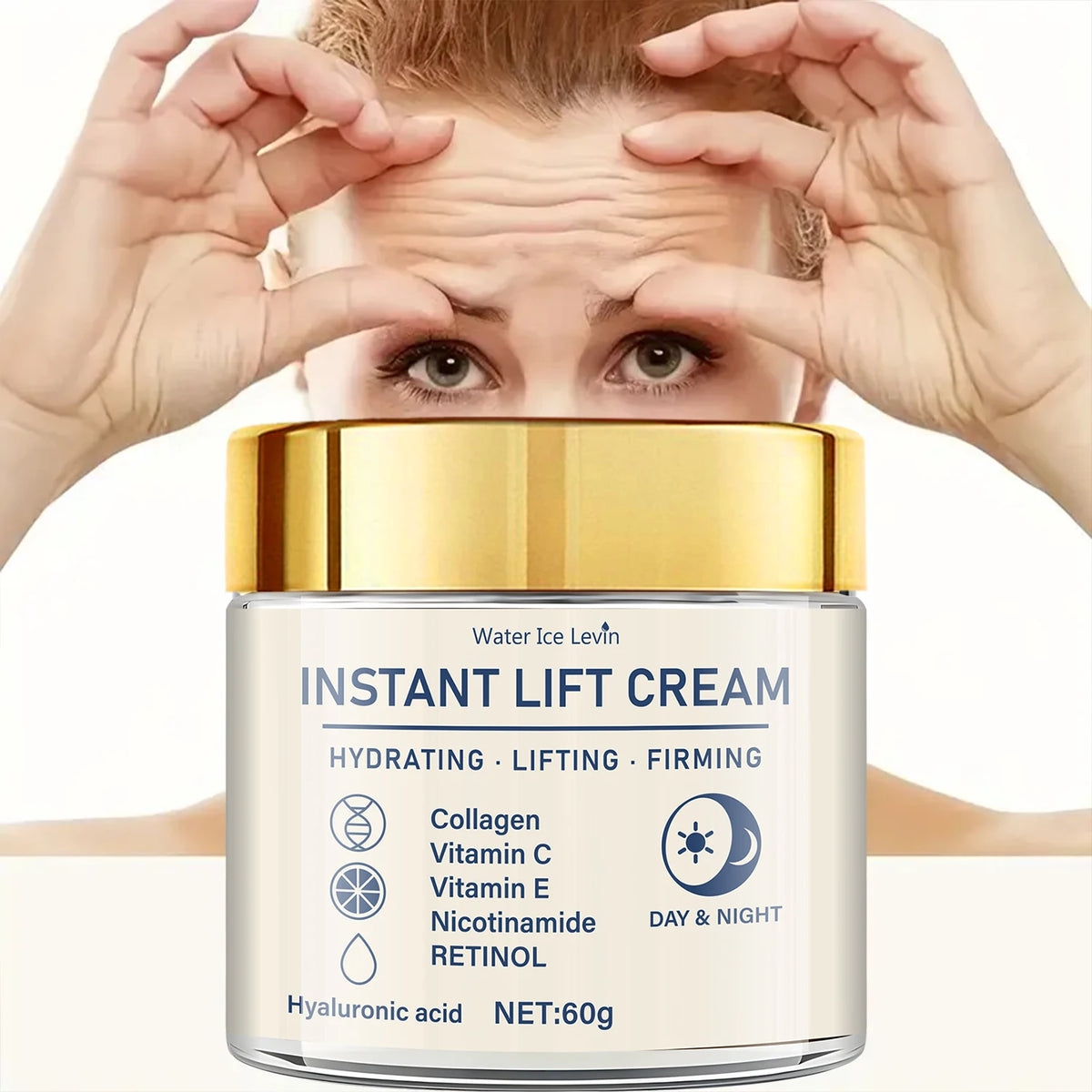 Creme Facial Firmador e Lifting — Ácido Hialurónico e Retinol para Todos os Tipos de Pele