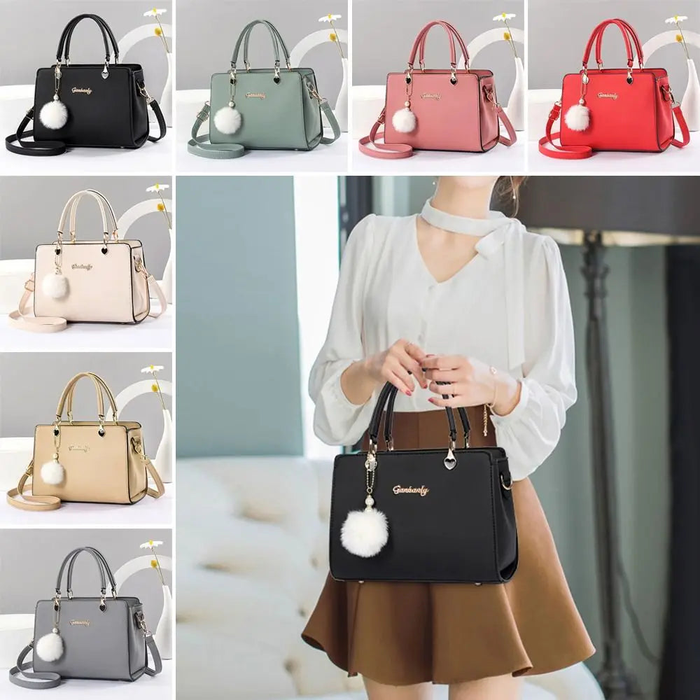 Mala Crossbody Feminina com Pendant | Grande Capacidade em Couro PU | TUDOAKI SHOP