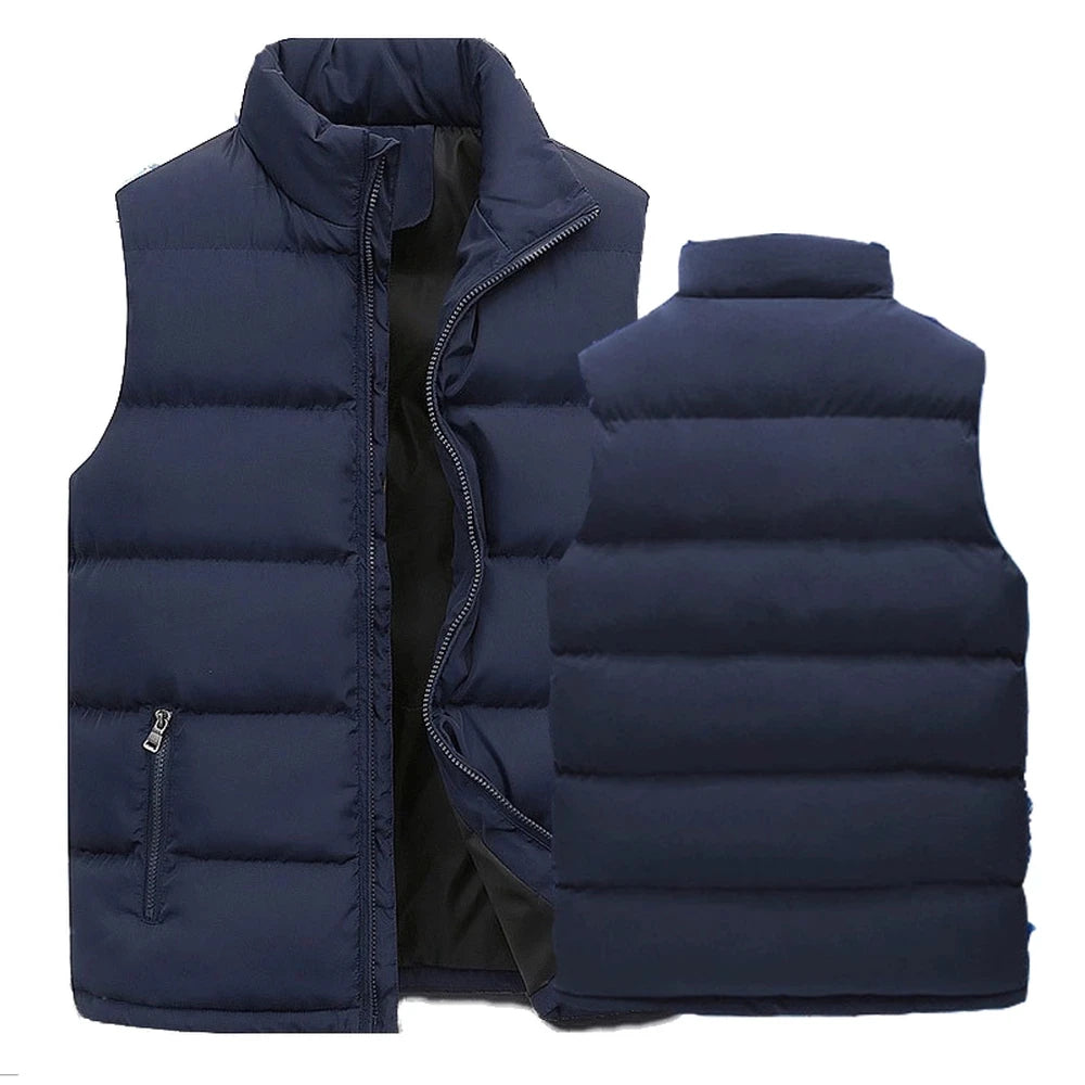 Colete Masculino Impermeável com Fecho | Gola Alta Casual Inverno | TUDOAKI SHOP