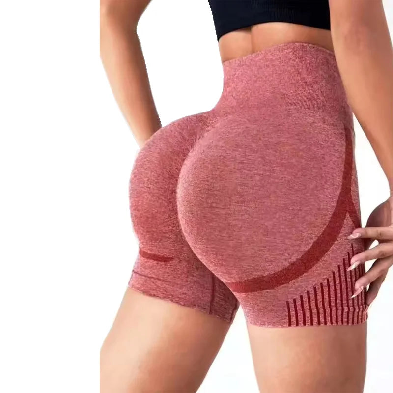 Calções de Yoga Femininos de Cintura Alta | Shorts de Treino & Corrida com Efeito Lifting