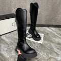 Botas Altas Femininas com Plataforma e Fecho Zip — Estilo Coreano Inverno