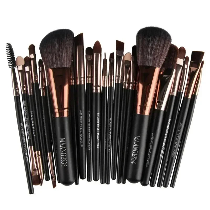 Conjunto de Pincéis de Maquilhagem Profissional | 13 ou 22 Peças | Sombras, Delineador e Mais