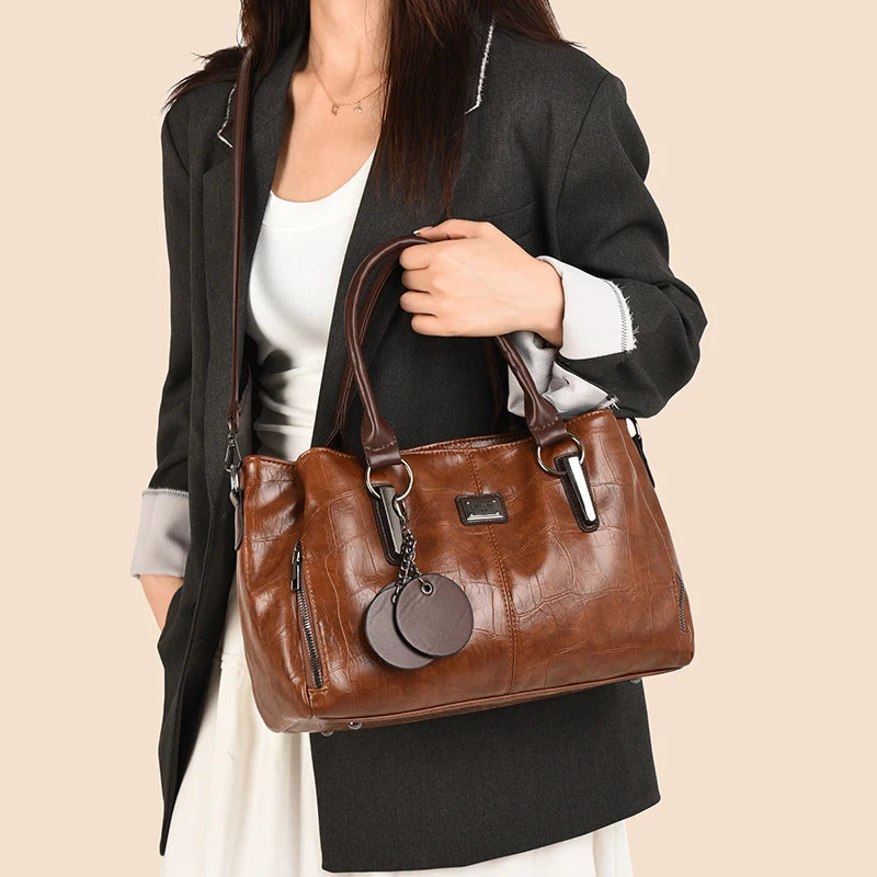 Mala Feminina em Couro PU | Ombro e Tiraçolo | Alta Qualidade | TUDOAKI SHOP