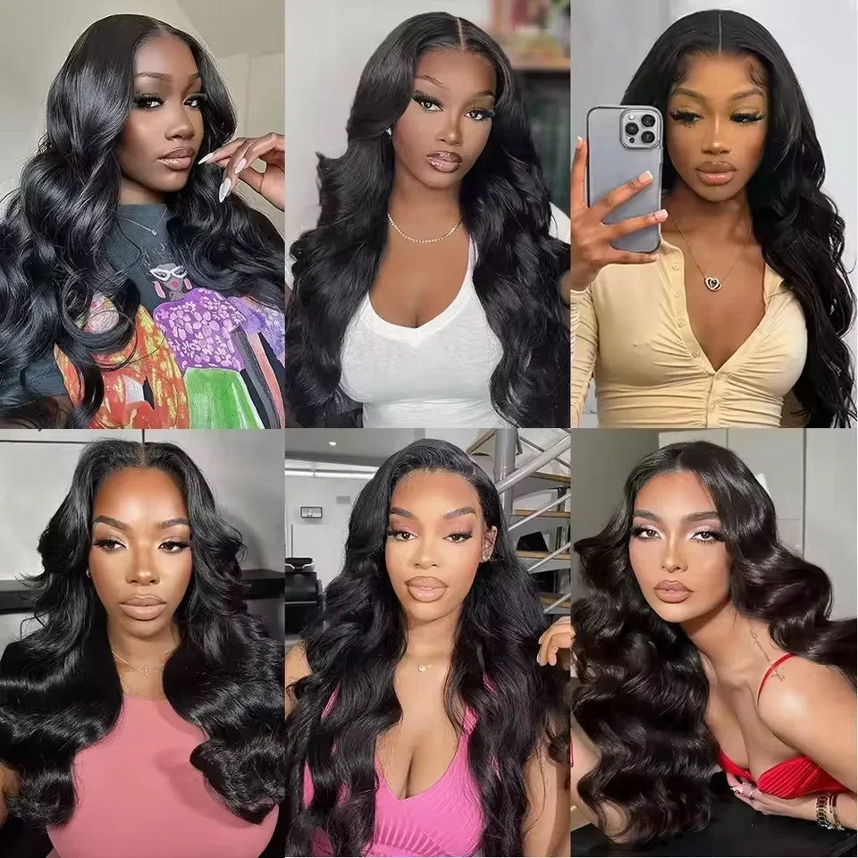 Madeixas de Cabelo Brasileiro Body Wave | 100% Cabelo Humano Virgem | 1/2/3/4 PCS | Preto Natural