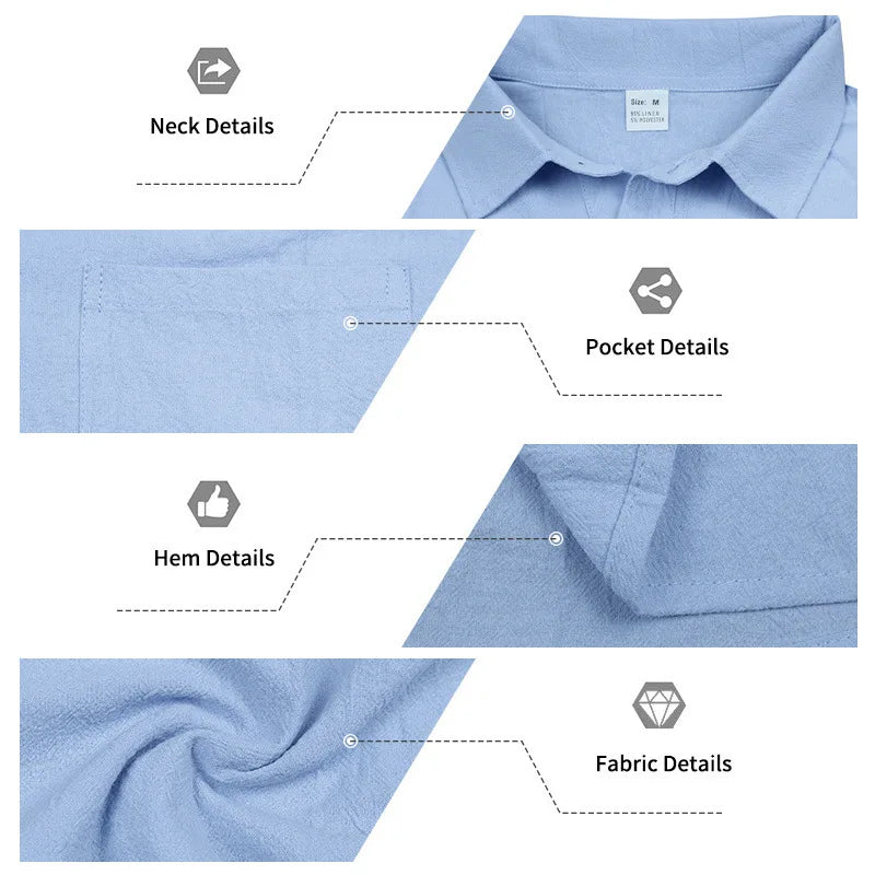 Conjunto Masculino Linho sem Mangas - Camisa e Calcas Casuais