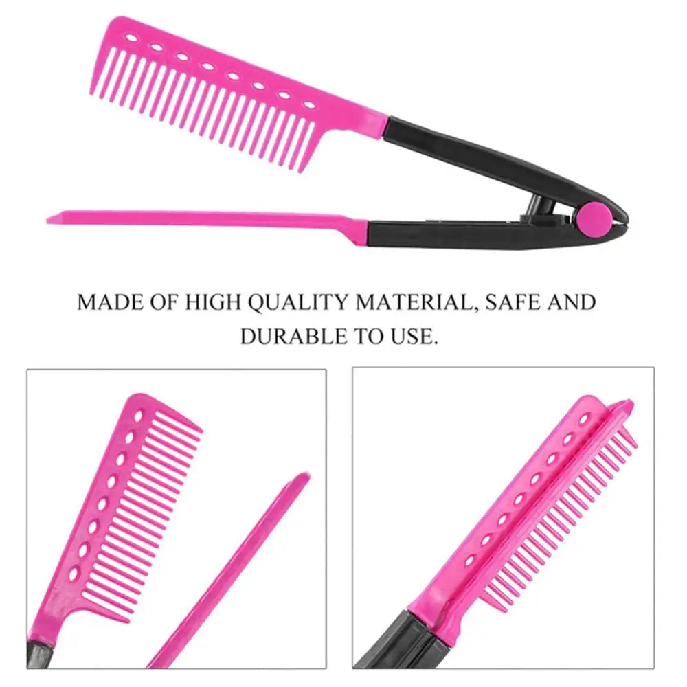 Escova Modeladora Dobrável Tipo V — Ferramenta de Styling DIY